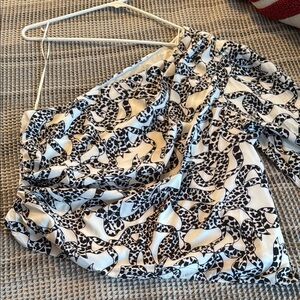 Express Black and White Patterned Blouse